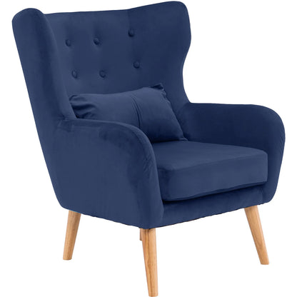 Velvet Wingback Accent Chair (Blue)
