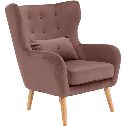 Velvet Wingback Accent Chair (Mauve)
