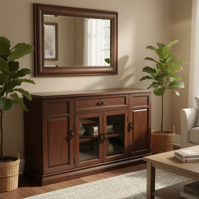 Dark Wood Entertainment Console