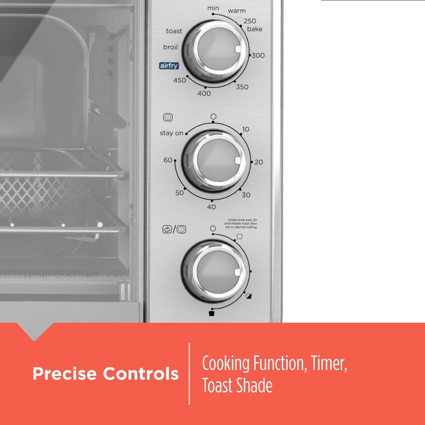(New) BLACK+DECKER 6-Slice Crisp 'N Bake Air Fry Toaster Oven, .78 Cubic Feet Interior