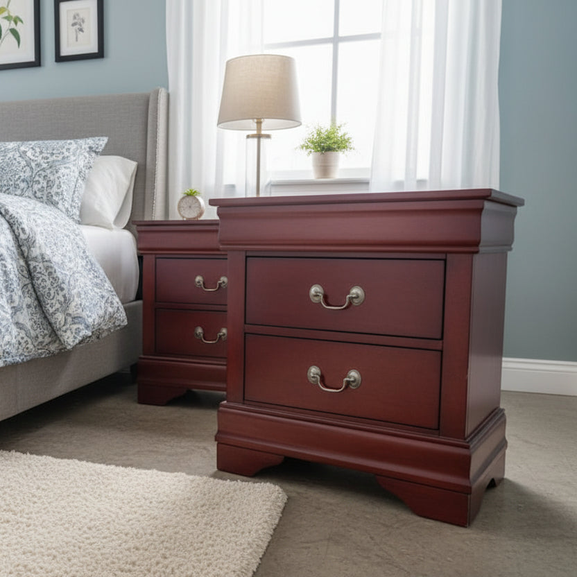 Homelegance Mayville Nightstand Brown Cherry