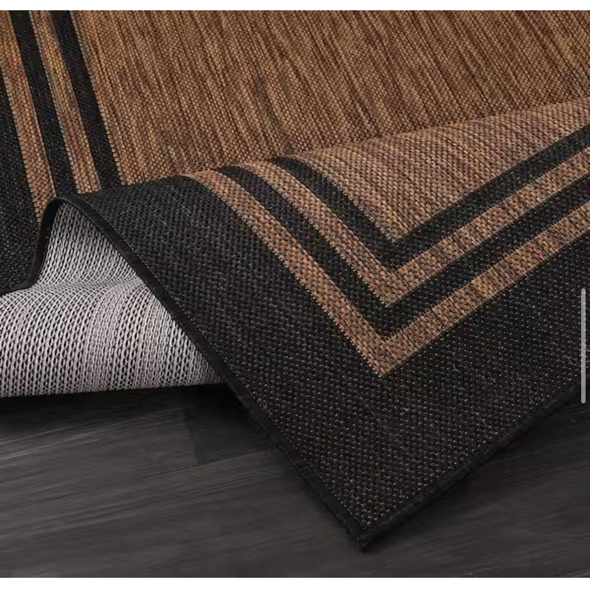9ft. X 12ft. Gold Black Aloha Washable Bordered Indoor/Outdoor Area Rug
