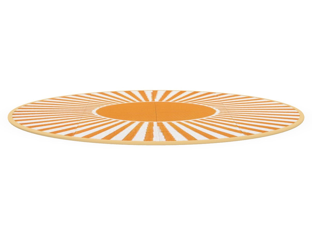 6 ft. Round Outdoor Rug - Waterproof Reversible Plastic Straw Patio Rug