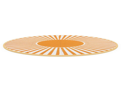 6 ft. Round Outdoor Rug - Waterproof Reversible Plastic Straw Patio Rug