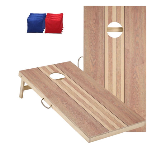 4 Ft. X 2 Ft. Solid Wood Cornhole Set with 8 Bean Bags, Regulation Size Cornhole Board Set for Adult, Cornhole Game Set for Tailgate Backyard Toss Games Indoor and Outdoor Activities (New in Box)