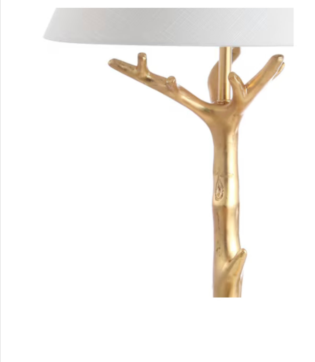 Jonathan Galen Resin Transitional 33.5" Gold Leaf LED, rotary socket table lamp with linen shade