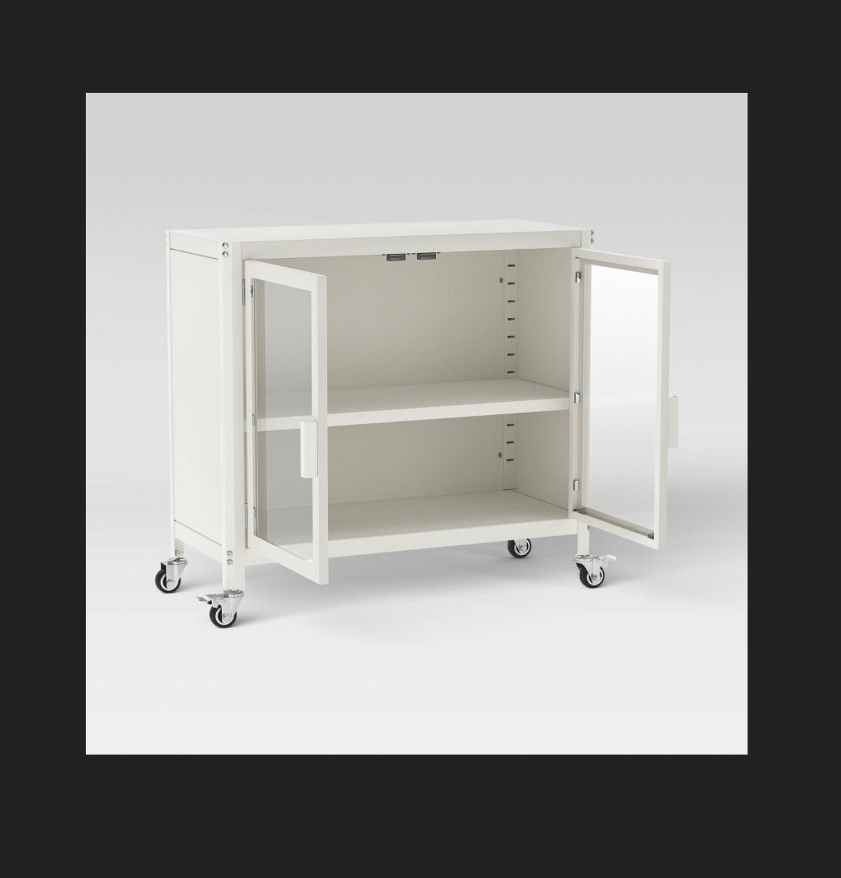 2 Door Metal Metal Rolling Locker Storage Cabinet (Chalk White) (New in Box)
