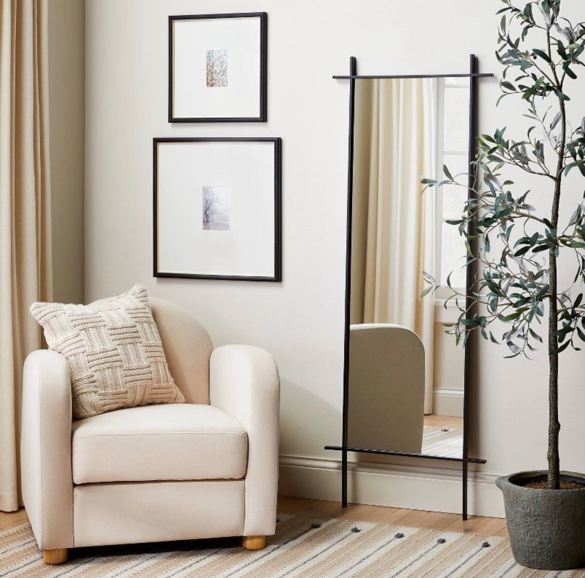 20 Inch X 20 Inch Matted to 5 Inch X 7 Inch Gallery Wall Frame (Black/Brass)