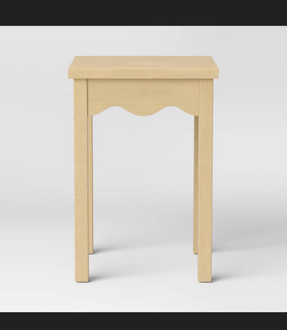 Wavy Accent Side Table Natural Wood Color (New in Box)