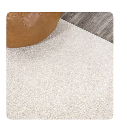 Super Soft Haze 9 Ft X 12 Ft. Loomed Polypropylene Cream Rectangular Indoor Solid Mid Century Modern (New)
