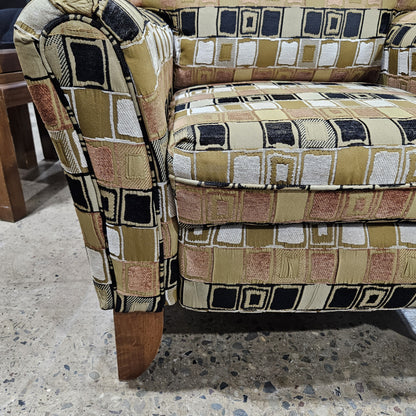 Patterned Upholstered Recliner Armchair