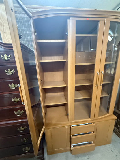 Bookcase with Glass Doors with Drawers and Cabinet Doors