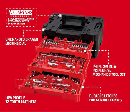 Craftsman 262-piece mechanic tool set with 3-drawer VERSASTACK box,
