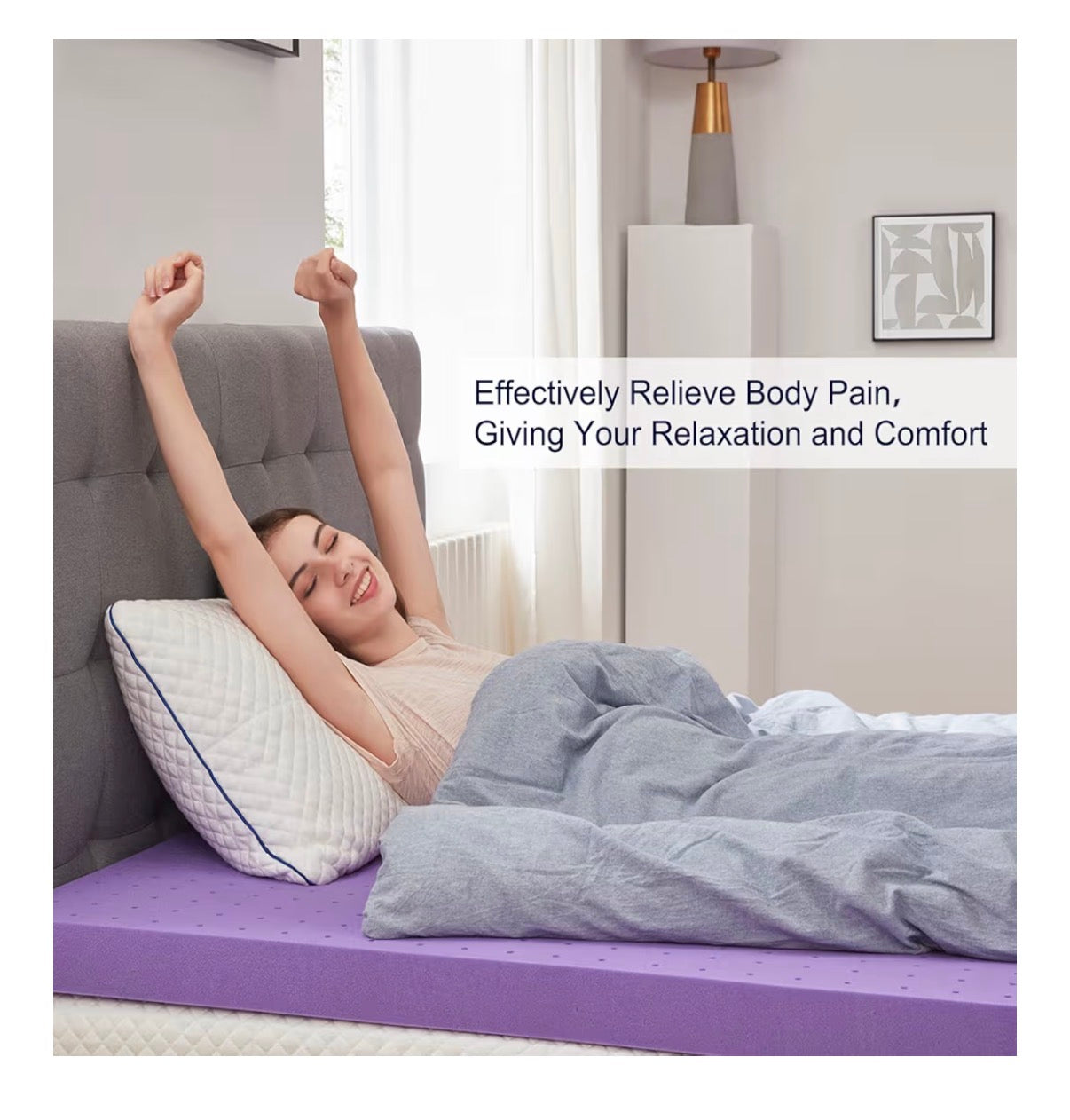 Sinweek 3 inch Twin Gel Memory Foam Mattress Topper