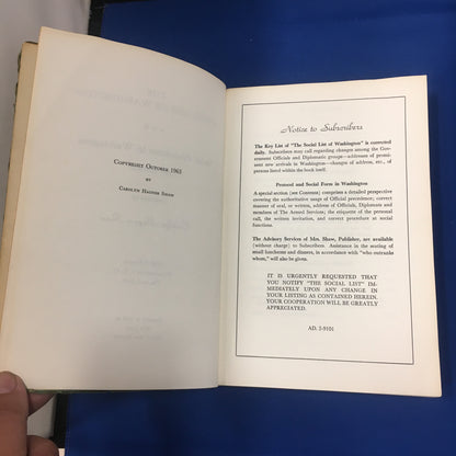 The Social List of Washington, D.C. 1964