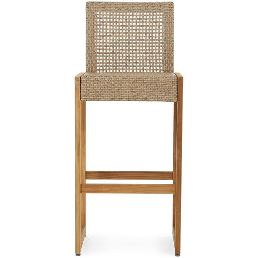 Barstool - Wicker and Acacia Wood