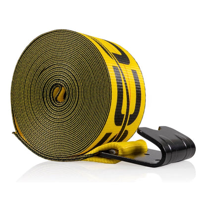 US Cargo Control 4 Inch X 30 Ft. Winch Straps with Flat Hooks & Defender (New)
