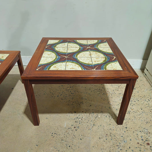 Danish Modern Tile Top Side Table