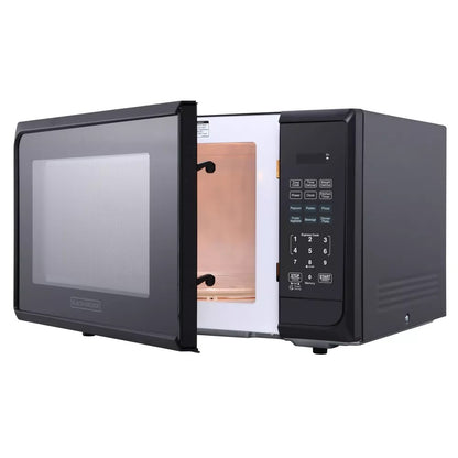 BLACK+DECKER 1.1 cu ft 1000W Microwave Oven - Stainless Steel Black: Countertop, Child Lock, 6 One-Touch Settings