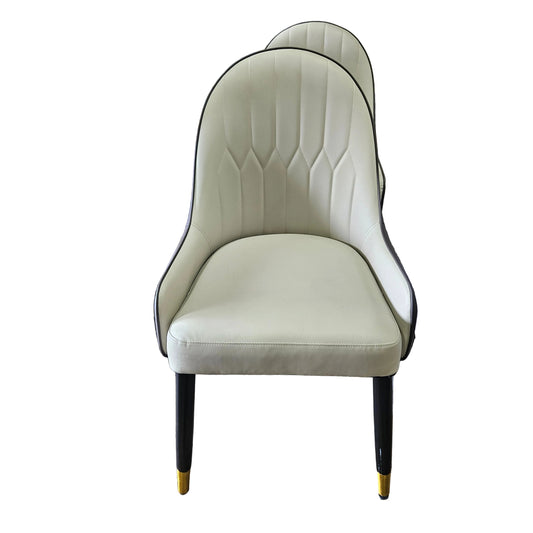 Modern Faux PU Chair with Solid Wood Chair Legs