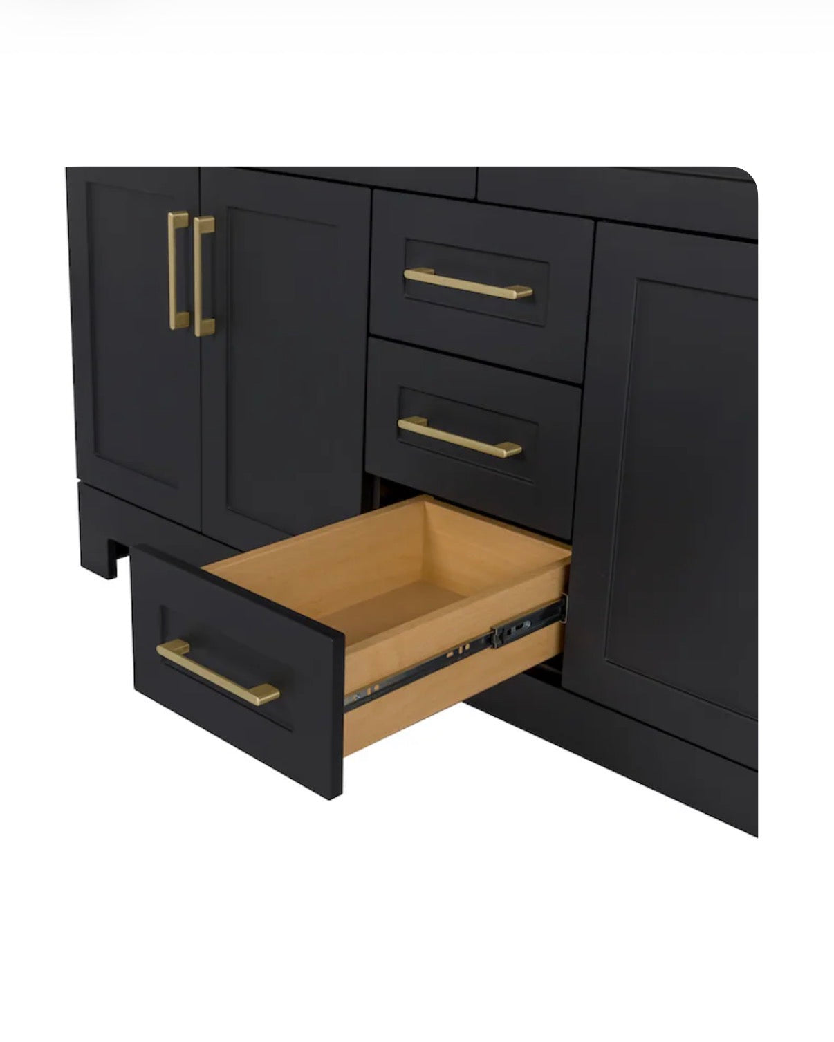 Cauley 60 Inch Black Double Sink Bathroom Vanity with White Cultured Marble Top (New in Box)