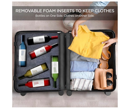 Boldworks Wine Suitcase for Airplanes 12 Bottle Wine luggage for Airplane Travel with TSA Approved Lock and Removable Insert to Carry Liquor (Black) (New in Box)