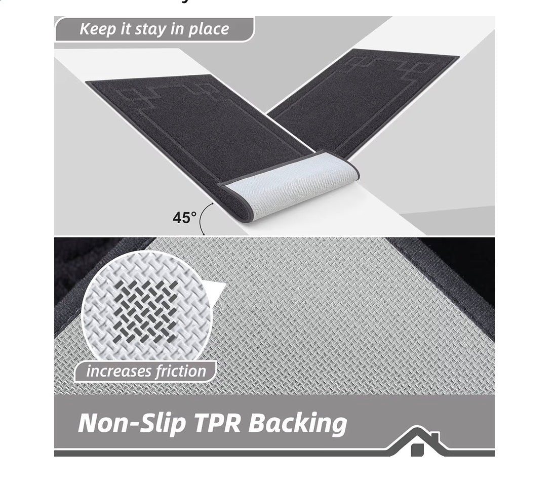 BEQHAUSE Door Mat 36 Inch X 60 Inch, Non-Slip Door Mat Indoor Washable (Dark Gray) (New in Package)