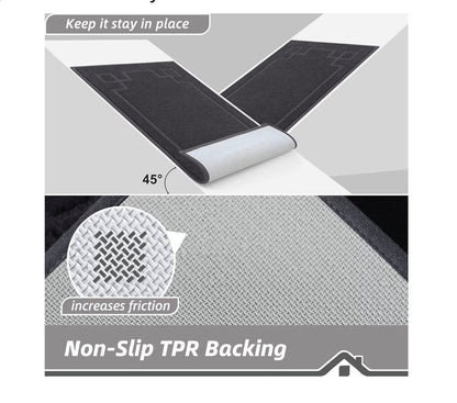 BEQHAUSE Door Mat 36 Inch X 60 Inch, Non-Slip Door Mat Indoor Washable (Dark Gray) (New in Package)