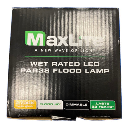 MaxLite LED PAR Lamp, 13W PAR38 Wet DIM 2700K