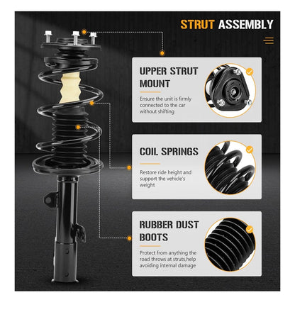 Front Struts Shock Absorber Sway Bar Links Kit for Toyota Corolla 1.8L 2009-2013, for Matrix FWD 2009-2010, Replace 572598, 572597, K90433 (4Pcs) (New in Box)
