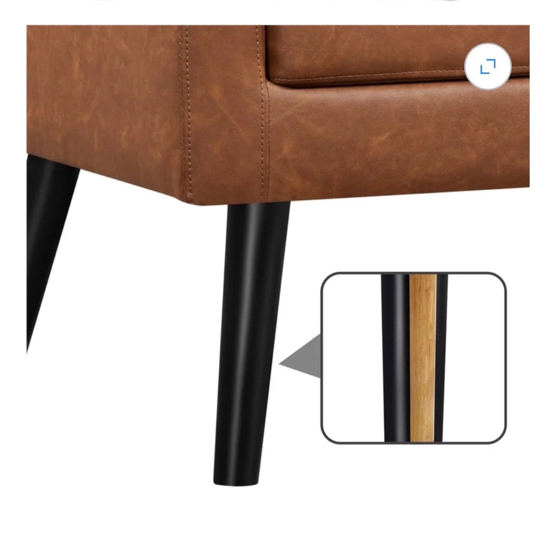 Yaheetech Modern Faux Leather Tufted Accent Chair, Retro Brown (New in Box)