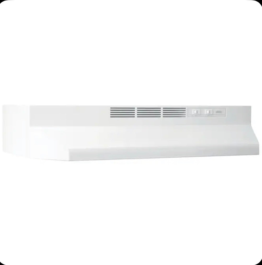 30 Inch Ductless Recirculating Under Cabinet Range Hood (White) (New in Box)