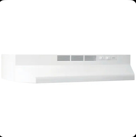 30 Inch Ductless Recirculating Under Cabinet Range Hood (White) (New in Box)