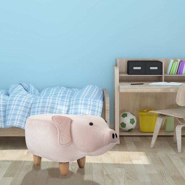 Critter Sitters Modern Pink Pig Ottoman