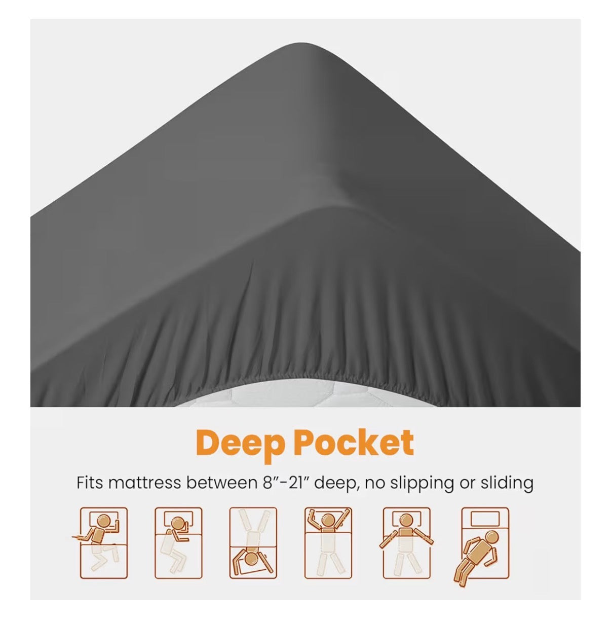 Dark Grey Mattress Topper (Full)