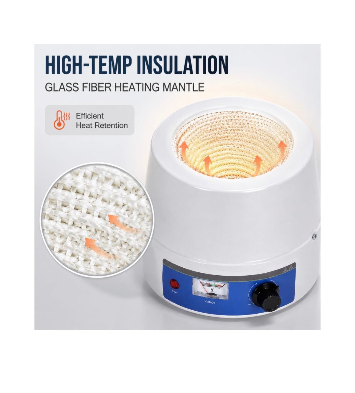 Lab Heating Mantle 2000ml, Electric Heating Mantle with Temperature Control, 110V/220V Flask Heater for Chemistry Distillation (New in Box)