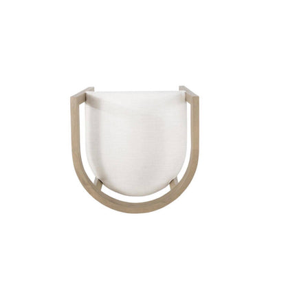 Cinnabar Beige Fabric Upholstered Chair Light Ash Finish Solid Wood Frame Dining Armchair with Curved Back (Set of 2) (Use; Good Condition)