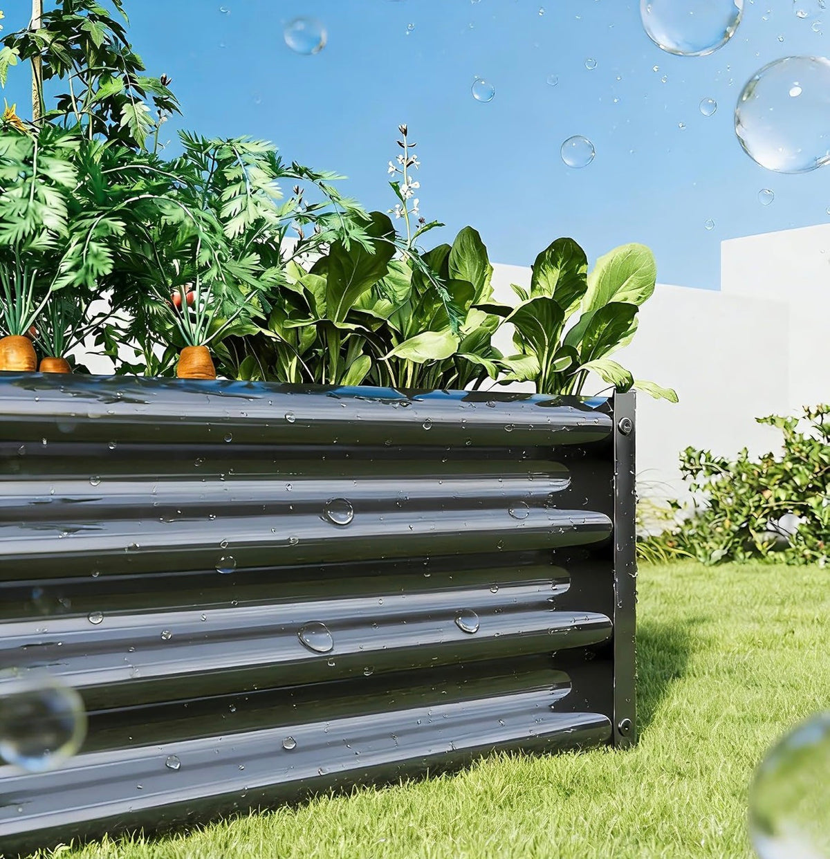 Metal Galvanized Raised Garden Bed Kit 4 Ft. X 2 Ft. 1 Ft. Open Base for Growing Vegetables, Flower, Herbs, Fruits, Succulents Outdoor (New in Box)