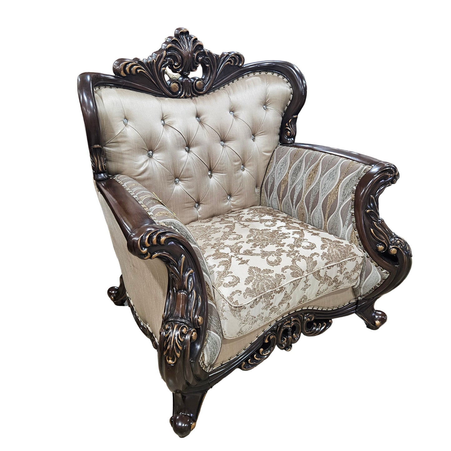 Constantine Off-White/Dark Brown Chair