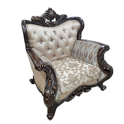 Constantine Off-White/Dark Brown Chair