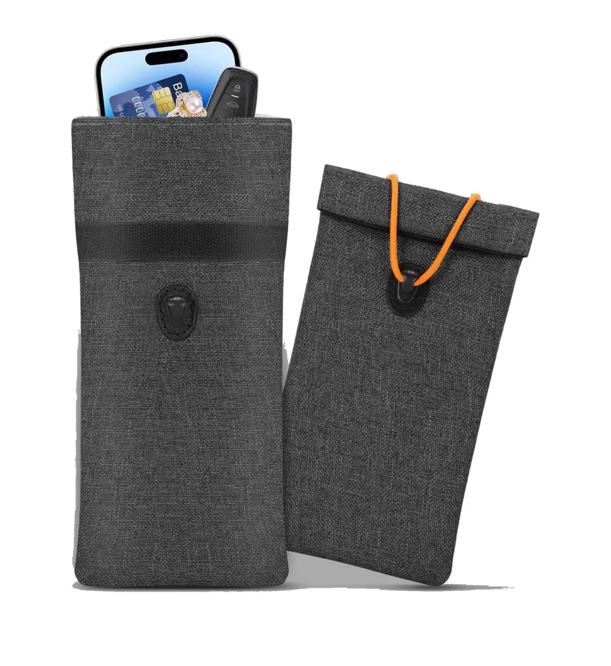 Faraday Bags for Phones 2 Pack Go Dark Bags for Cell Phones, Signal Blocking Pouch, RFID blocking Case for Privacy protection (Black) (New in Package)
