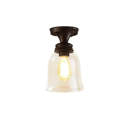 allen + roth Bristow Bronze 1 -Light Semi-flush Mount Light