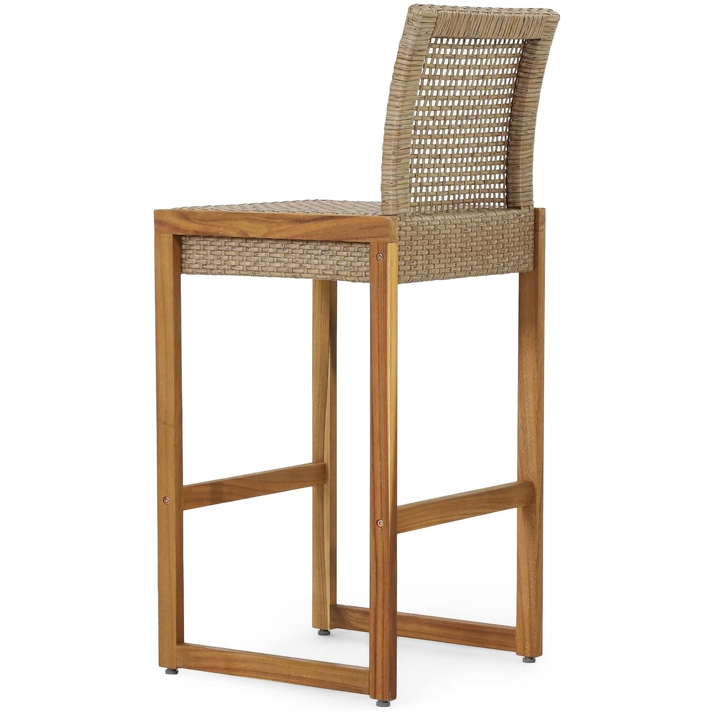 Barstool - Wicker and Acacia Wood