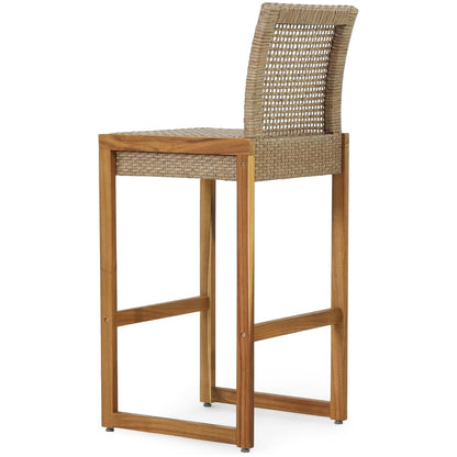 Barstool - Wicker and Acacia Wood