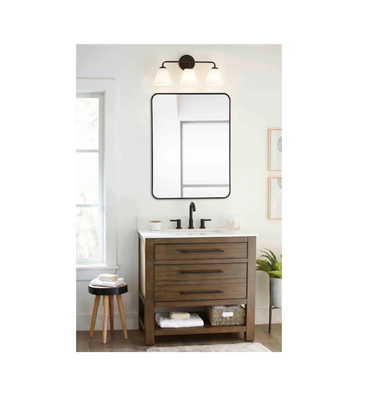 Home Accent 22 Inch Width X 30 inch Height Rectangle Black Framed Wall Mirror (New in Box)