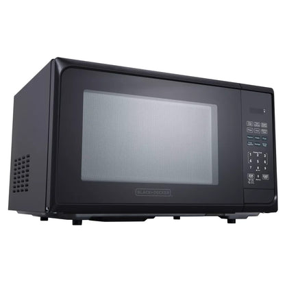 BLACK+DECKER 1.1 cu ft 1000W Microwave Oven - Stainless Steel Black: Countertop, Child Lock, 6 One-Touch Settings