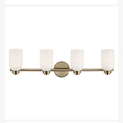 Shae Vanity Light 4 Lights Opal Glass with Cylinder Shade (Champagne Bronze) (New in Box)