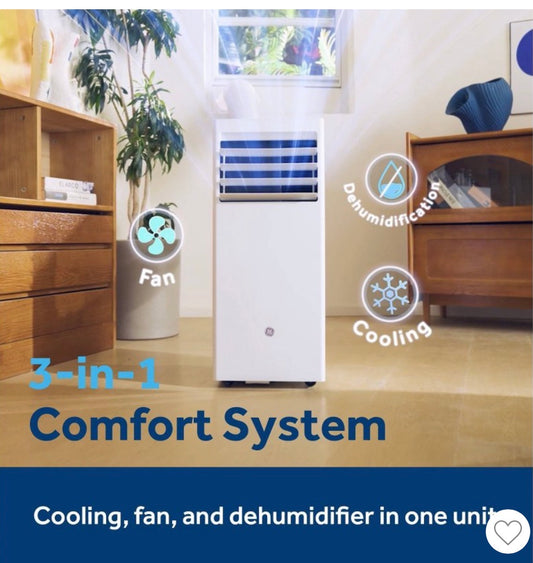 GE Appliances 6000 BTU Portable Air Conditioner Unit - White