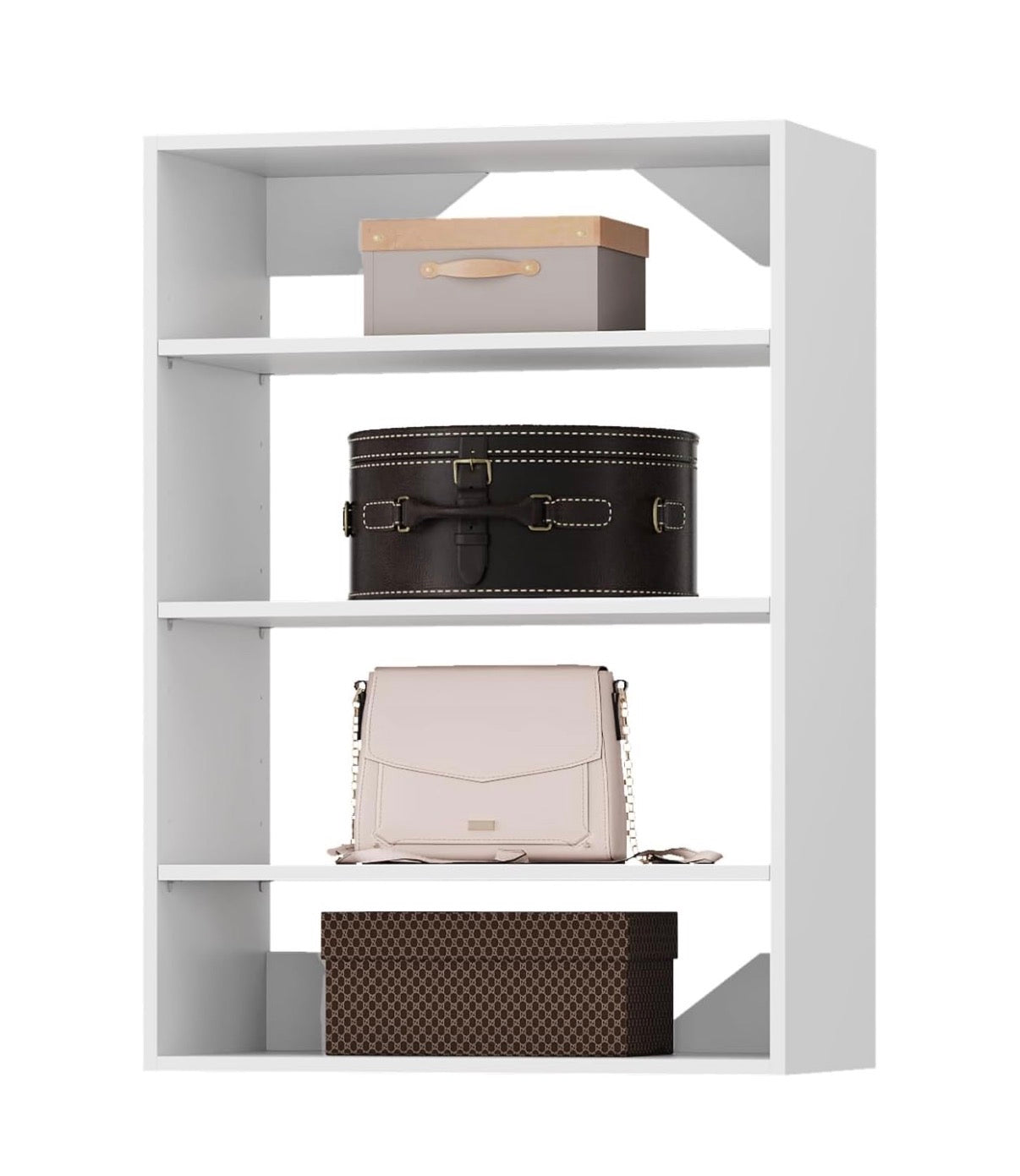 Roomtec 19.5 Inch Shelf Short Tower Closet Unit, Modular Closet System with Shelf, Wardrobe Organizer for Bedroom or Walk-in Closet, Wall Mounted, Customizable Clothes Storage Unit (White) (New in Box)
