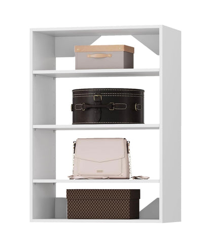 Roomtec 19.5 Inch Shelf Short Tower Closet Unit, Modular Closet System with Shelf, Wardrobe Organizer for Bedroom or Walk-in Closet, Wall Mounted, Customizable Clothes Storage Unit (White) (New in Box)